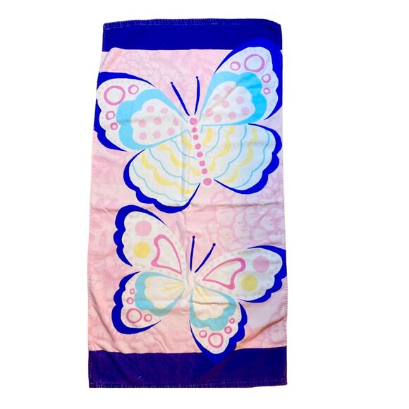 PB Kids Teen CLASSIC BUTTERFLY BEACH TOWEL 64x32 Kids Adult Pink Blue Teal - NEW - Picture 4 of 5